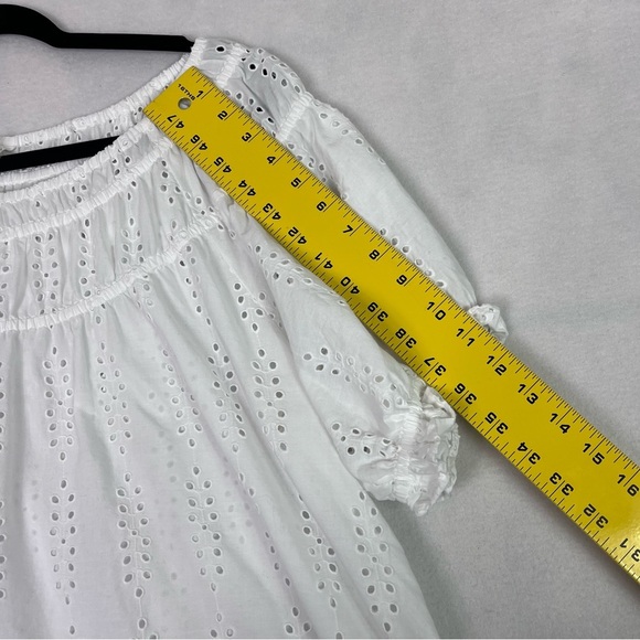 CASLON White Eyelet Cotton Top Short Sleeve Blouse - Picture 15 of 15